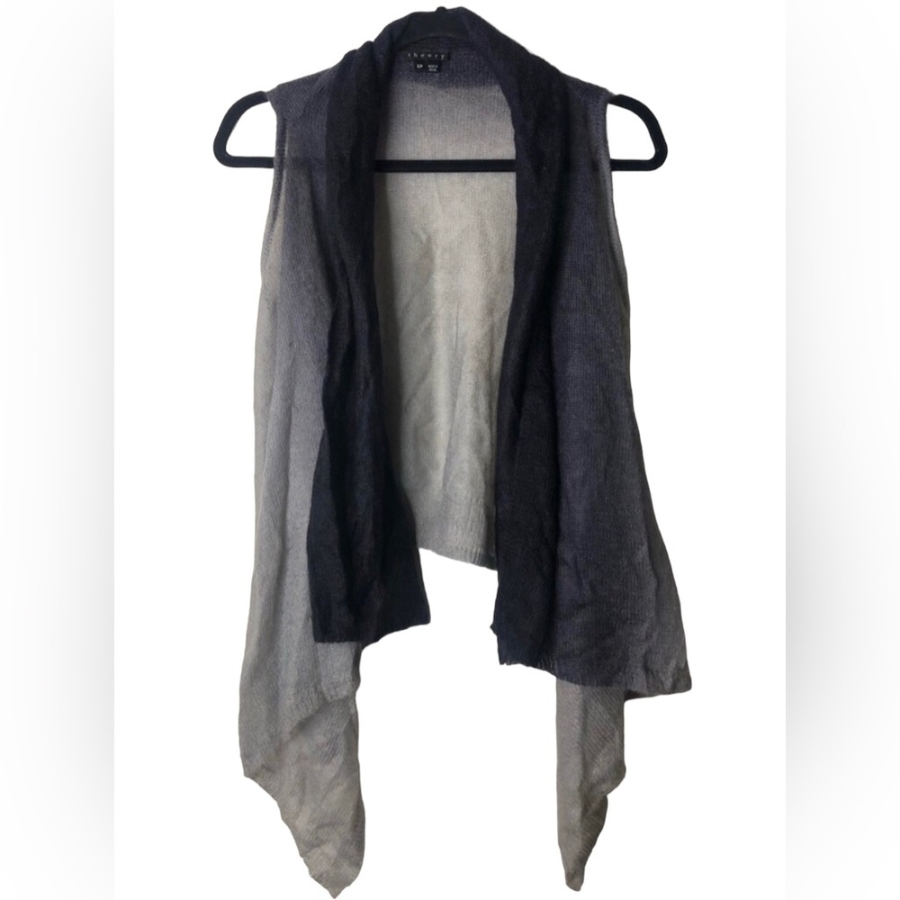 Theory Lightweight Gray Ombre Knit Vest Size Small